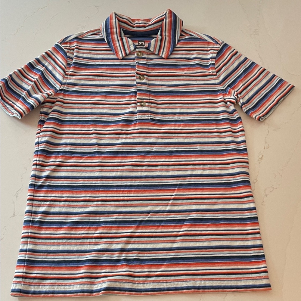 Tea Collection Red, Blue, and White Striped Polo